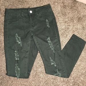 Army Green Skinny Jeans